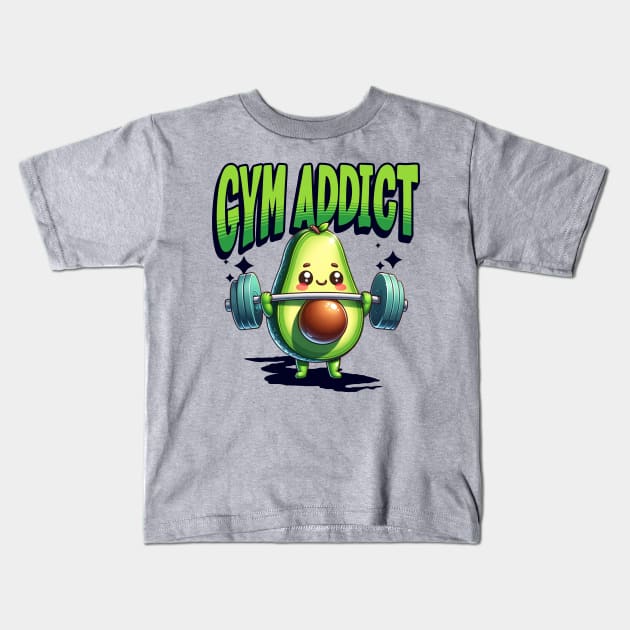 Avocado Mascot - Gym Addict Kids T-Shirt by Blended Designs